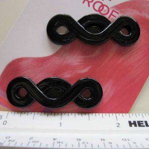 2 Goody Stay Put Slide Proof Hold Secure Fit Back Weave Hair Barrette Clip Black